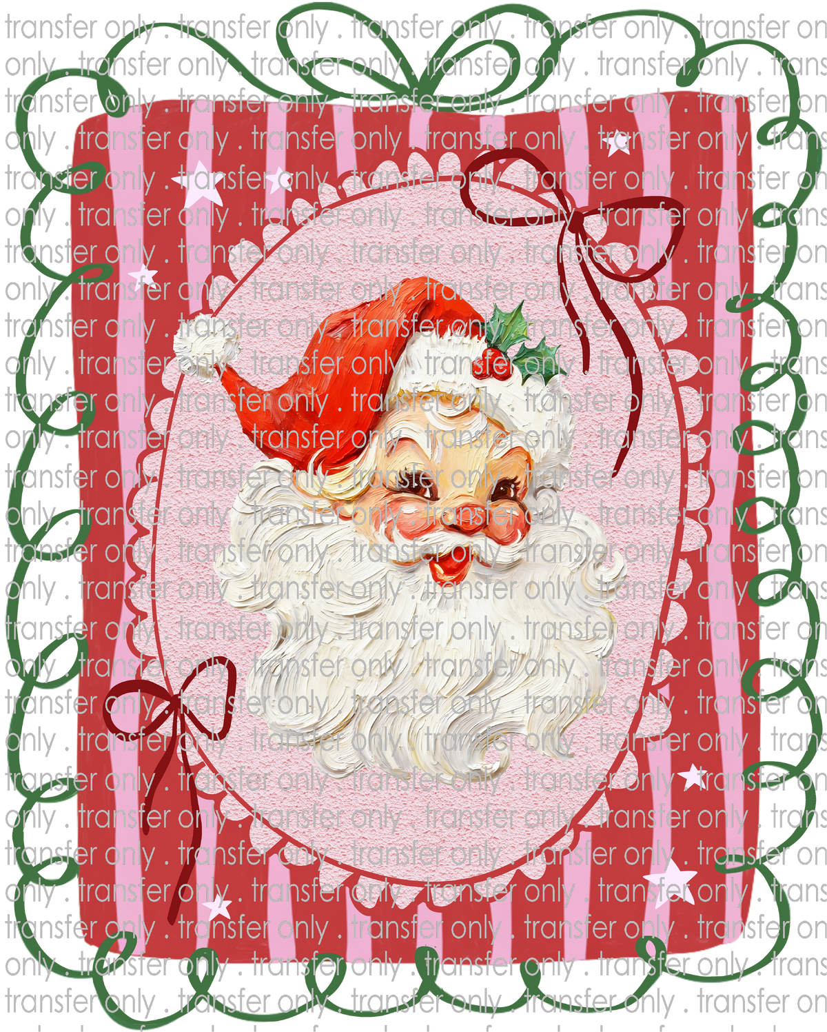 CHR 1421 Coquette Santa Striped Scalloped Frame