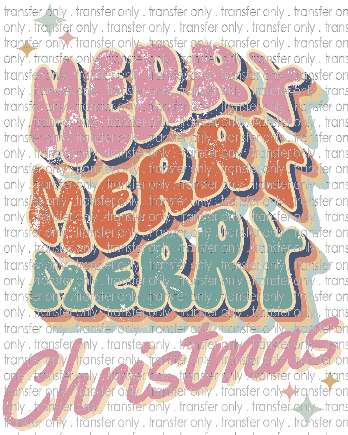 CHR 890 Retro Merry Christmas Distressed