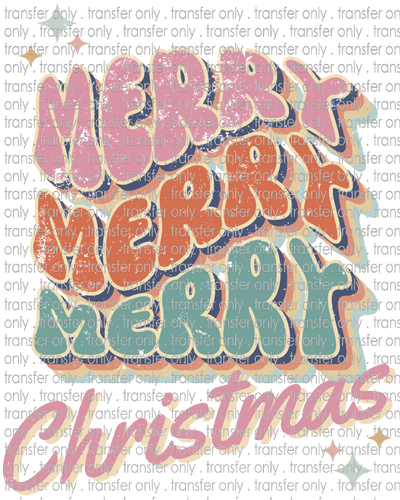 CHR 890 Retro Merry Christmas Distressed