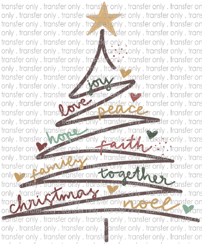 CHR 968 Line Christmas Tree with Words