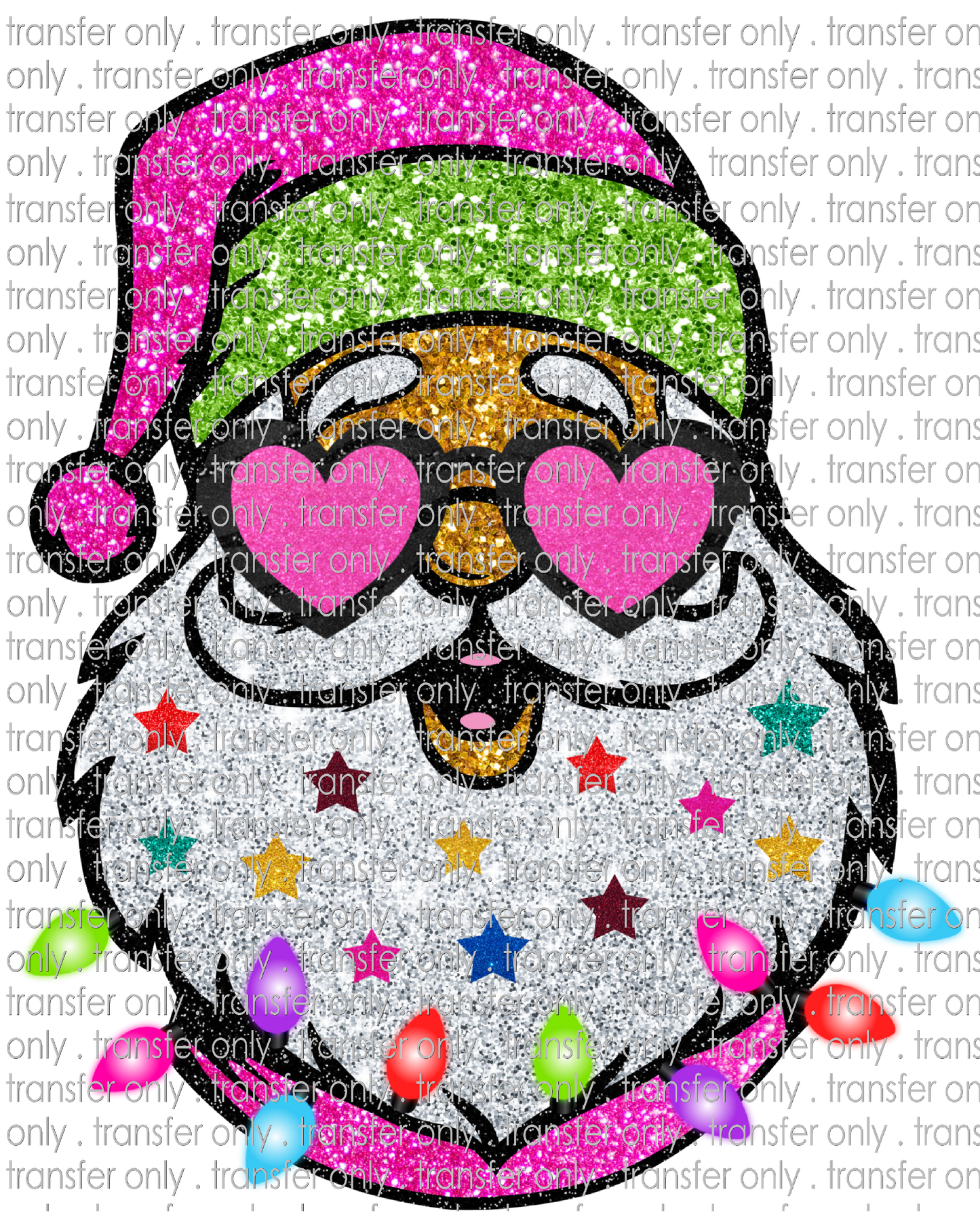 CHR 980 Santa with Sunglasses Faux Glitter