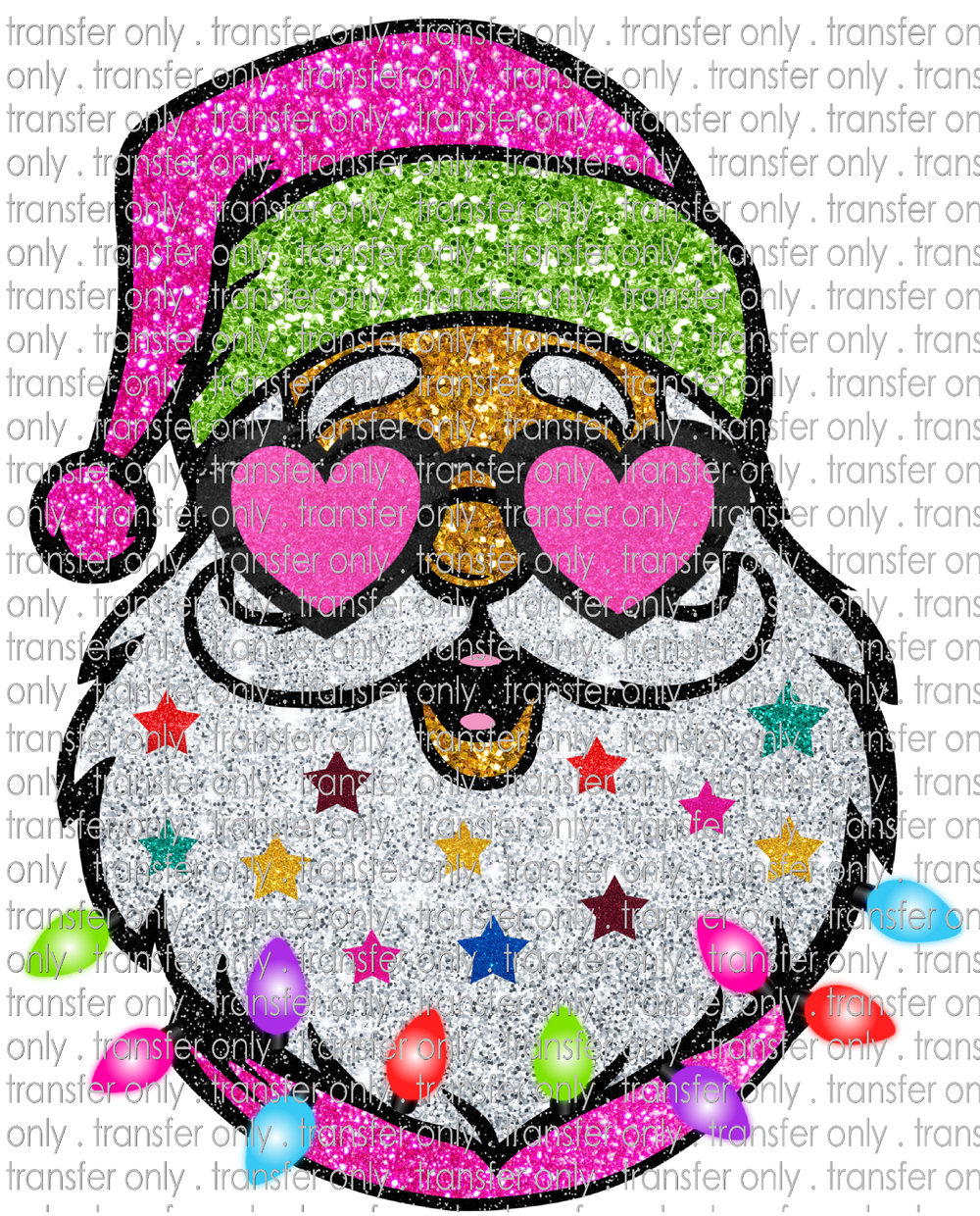 CHR 980 Santa with Sunglasses Faux Glitter