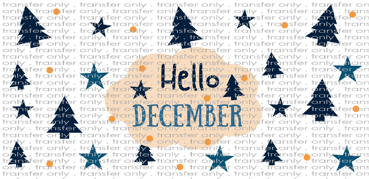 CHR UV 151 Hello December Trees UV DTF 16oz Wrap