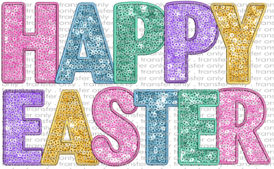 EST 176 Happy Easter Pastels Faux Sequins