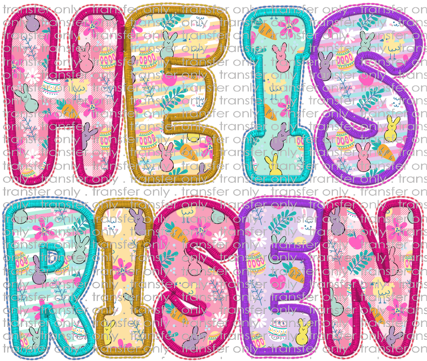 EST 178 He is Risen Faux Applique