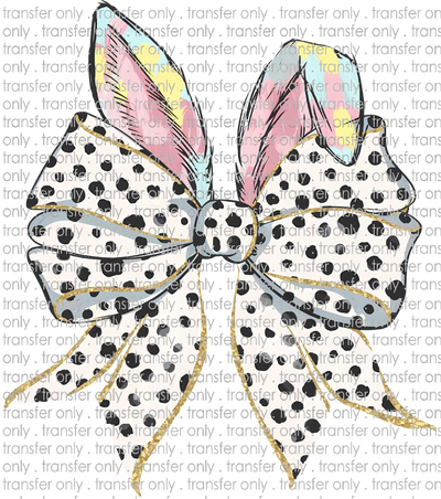 EST 214 Bunny Ears with Black Spotted Bow