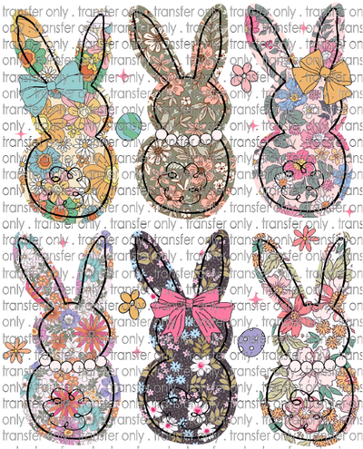 EST 245 Six Floral Bunnies