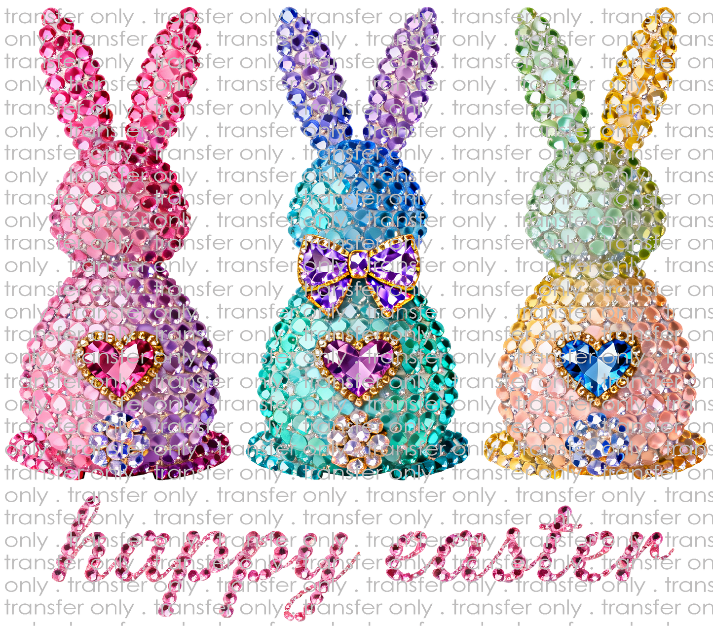 EST 274 Rhinestone Bunnyies Happy Easter