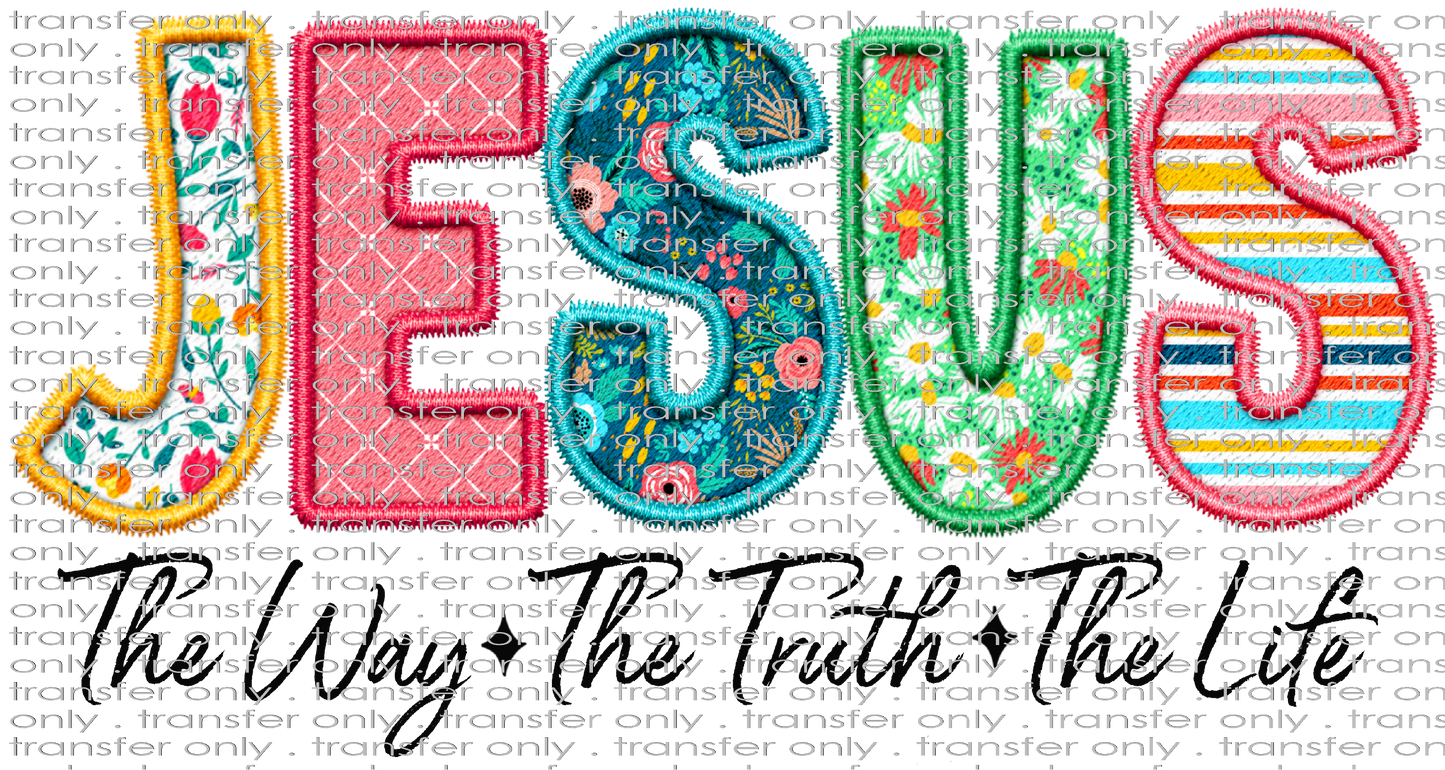 FAITH 125 Jesus the Way Faux Applique