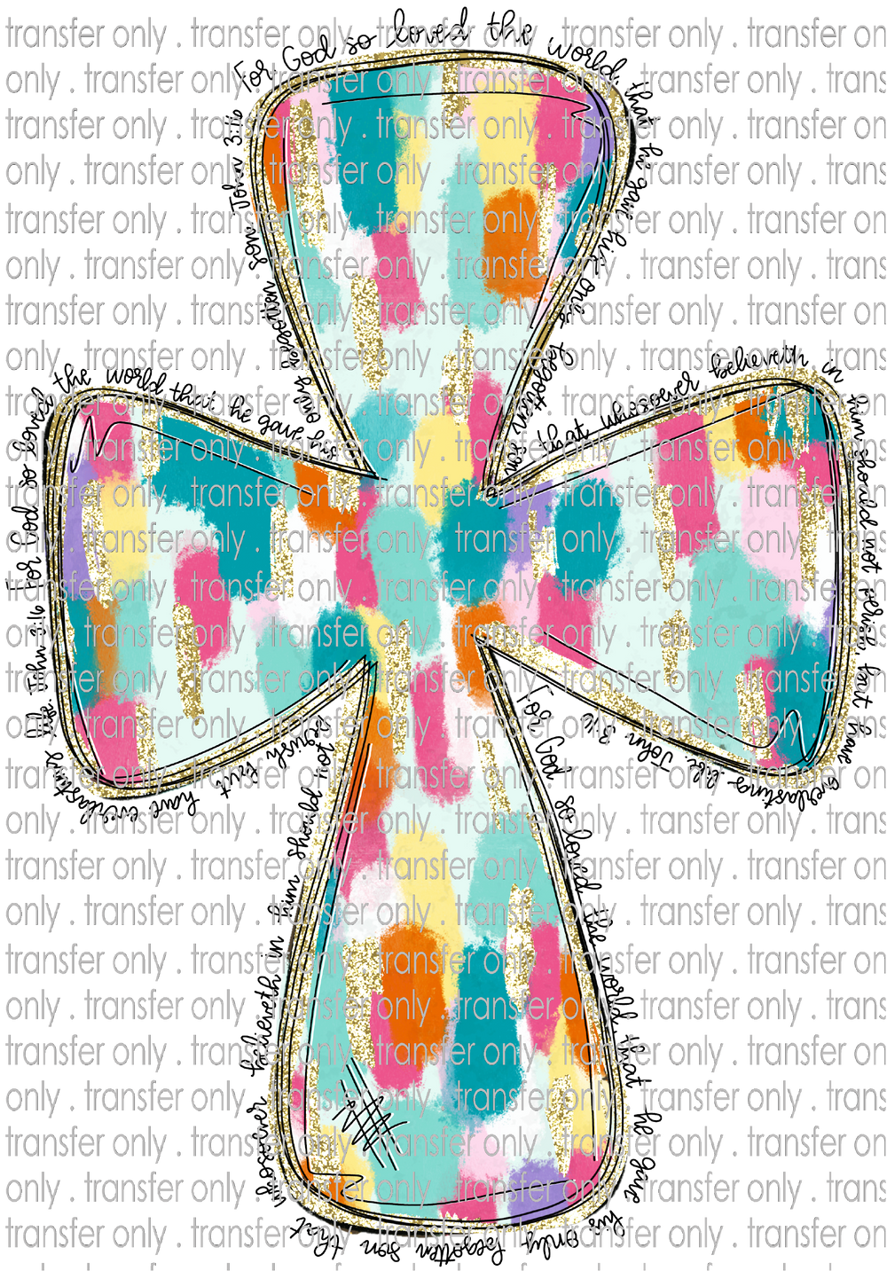 FAITH 134 Watercolor Cross For God