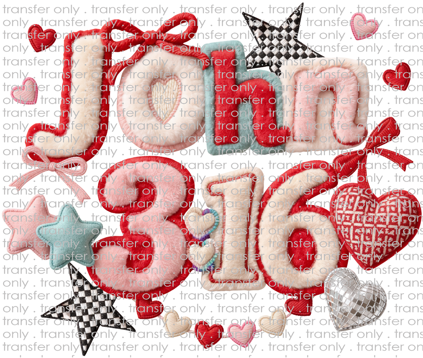 FAITH 221 John 316 Hearts Stars