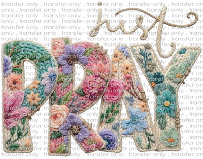 FAITH 229 Just Pray with Flowers Crochet