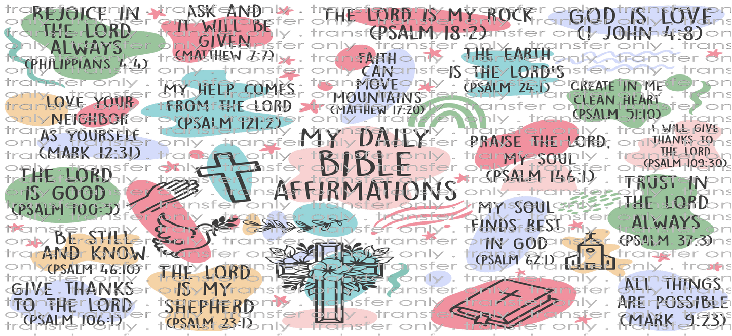 FAITH UV 102 My Daily Bible Affirmation UV DTF 16oz Wrap