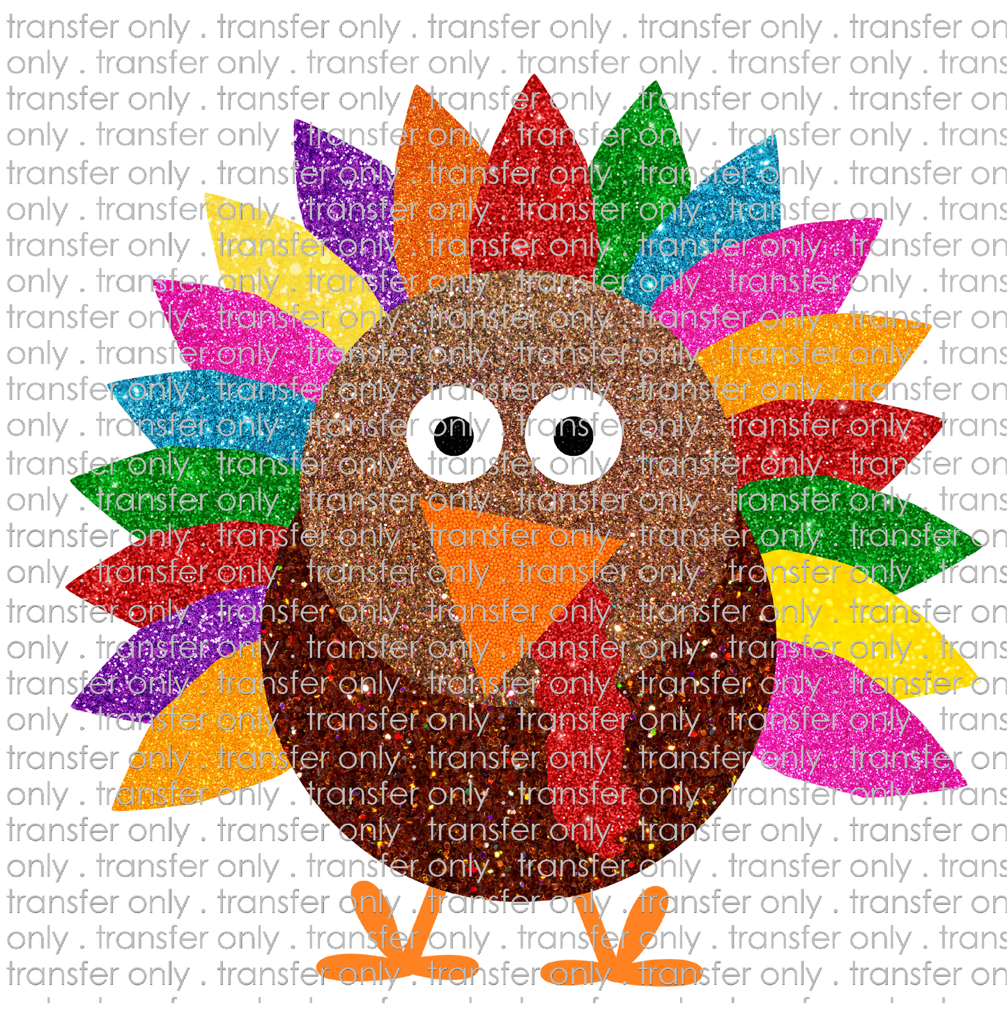 FALL 539 Faux Glitter Turkey