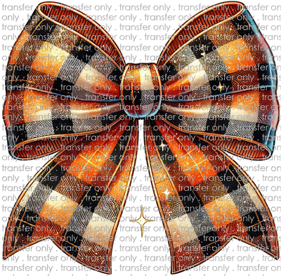 FALL 595 Fall Plaid Orange Bow