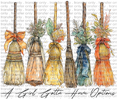 FALL 631 Brooms with Flowers