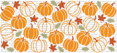 FALL UV 101 White and Orange Pumpkins UV DTF 16oz Wrap