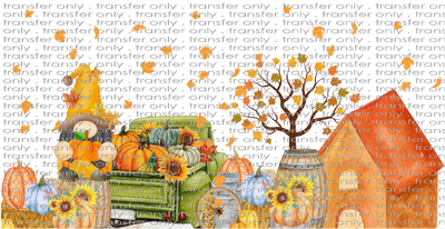 FALL UV 107 Fall House Truck and Pumpkins Orange UV DTF 16oz Wrap