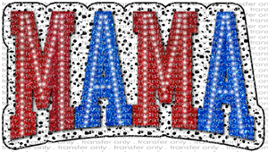 FAM 129 MAMA Faux Applique with Spotted Background