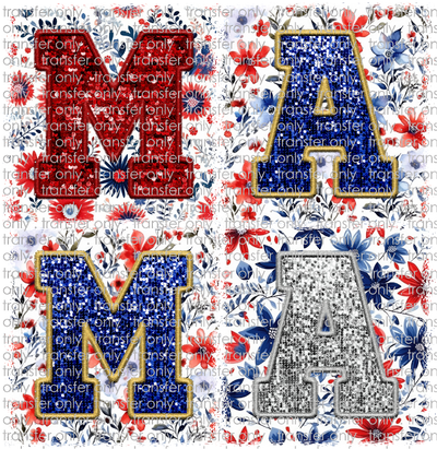 FAM 134 Patriotic Faux Sequin Mama