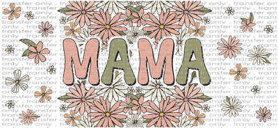 FAM UV 115 Boho Retro Floral Mama UV DTF 16oz Wrap