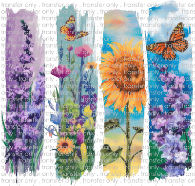FLW 112 Spring Flowers Brush Stroke