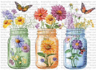 FLW 113 Mason Jars with Wildflowers