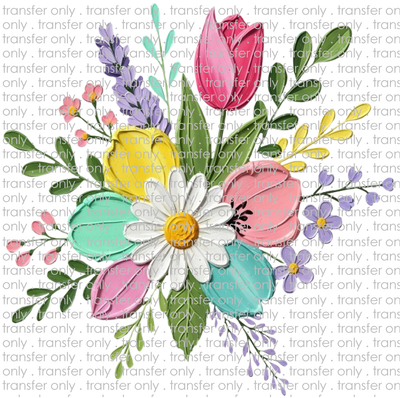FLW 122 Bouqet Floral Faux Painted