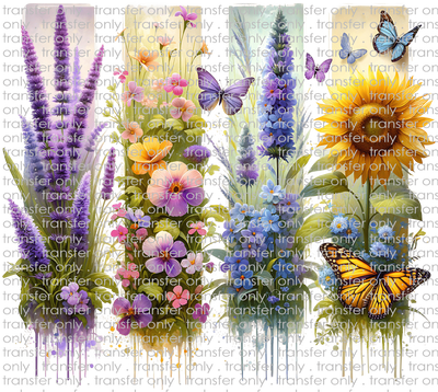 FLW 122 Brushstroke Shades of Purple Flowers