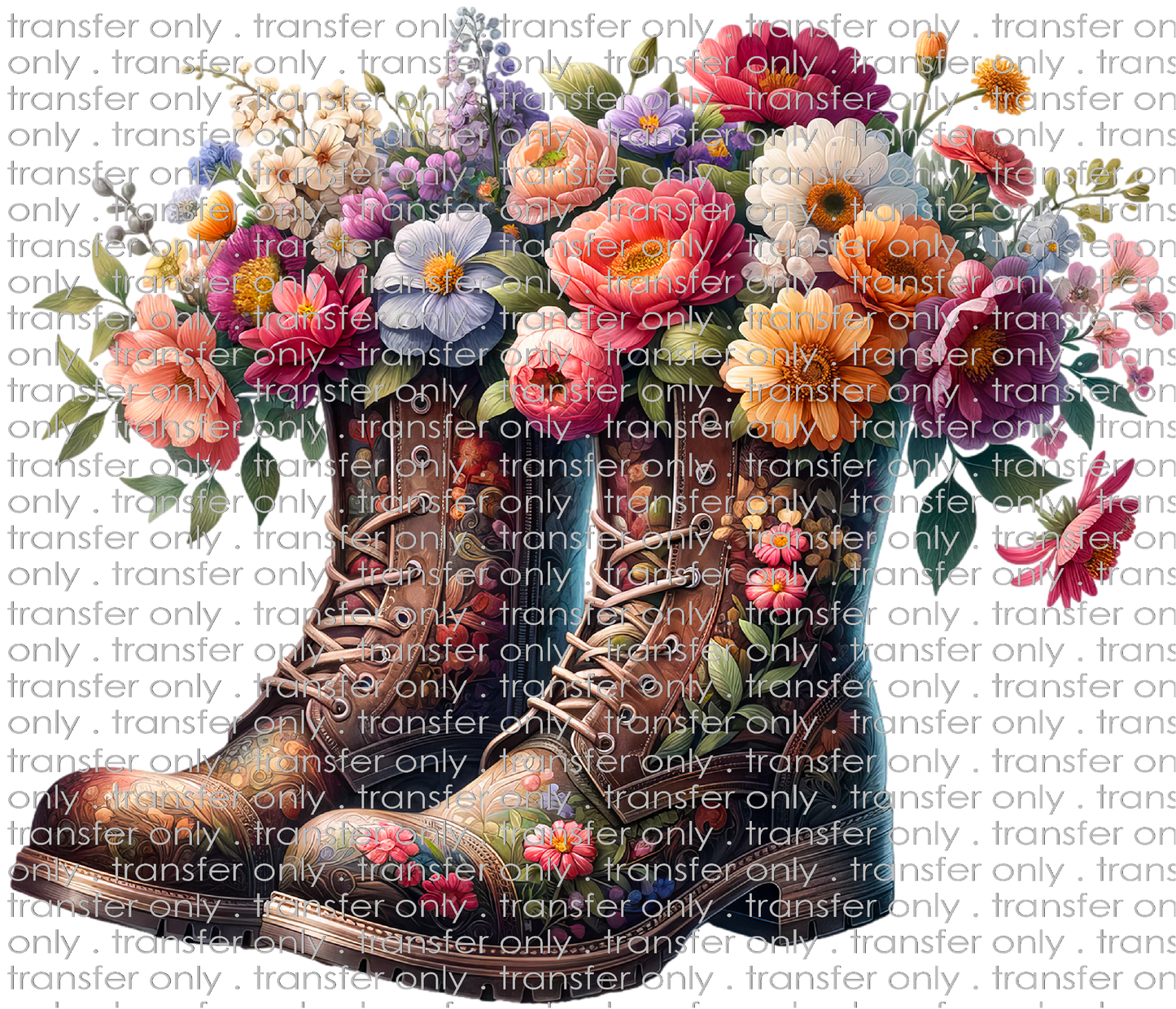 FLW 92 Floral Boots with Bouquet