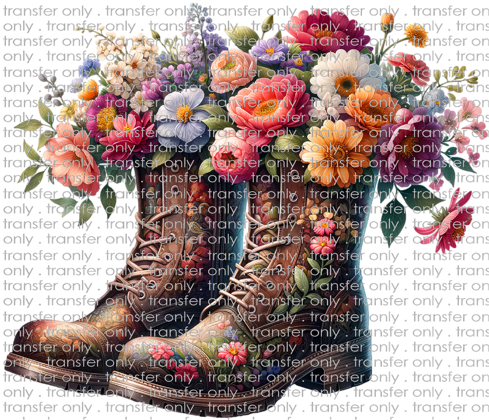 FLW 92 Floral Boots with Bouquet
