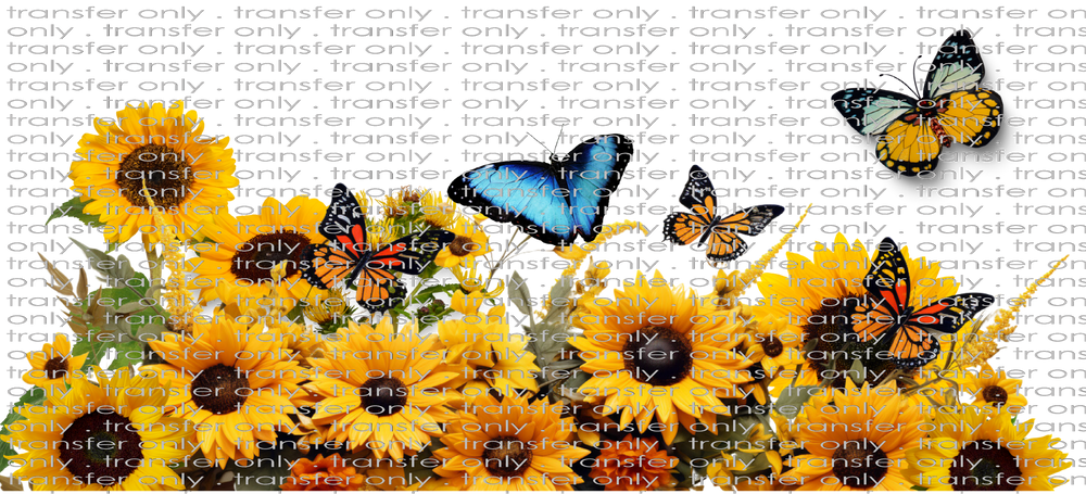 FLW UV 106 Sunflower and Butterflies Wrap UV DTF 16oz Wrap