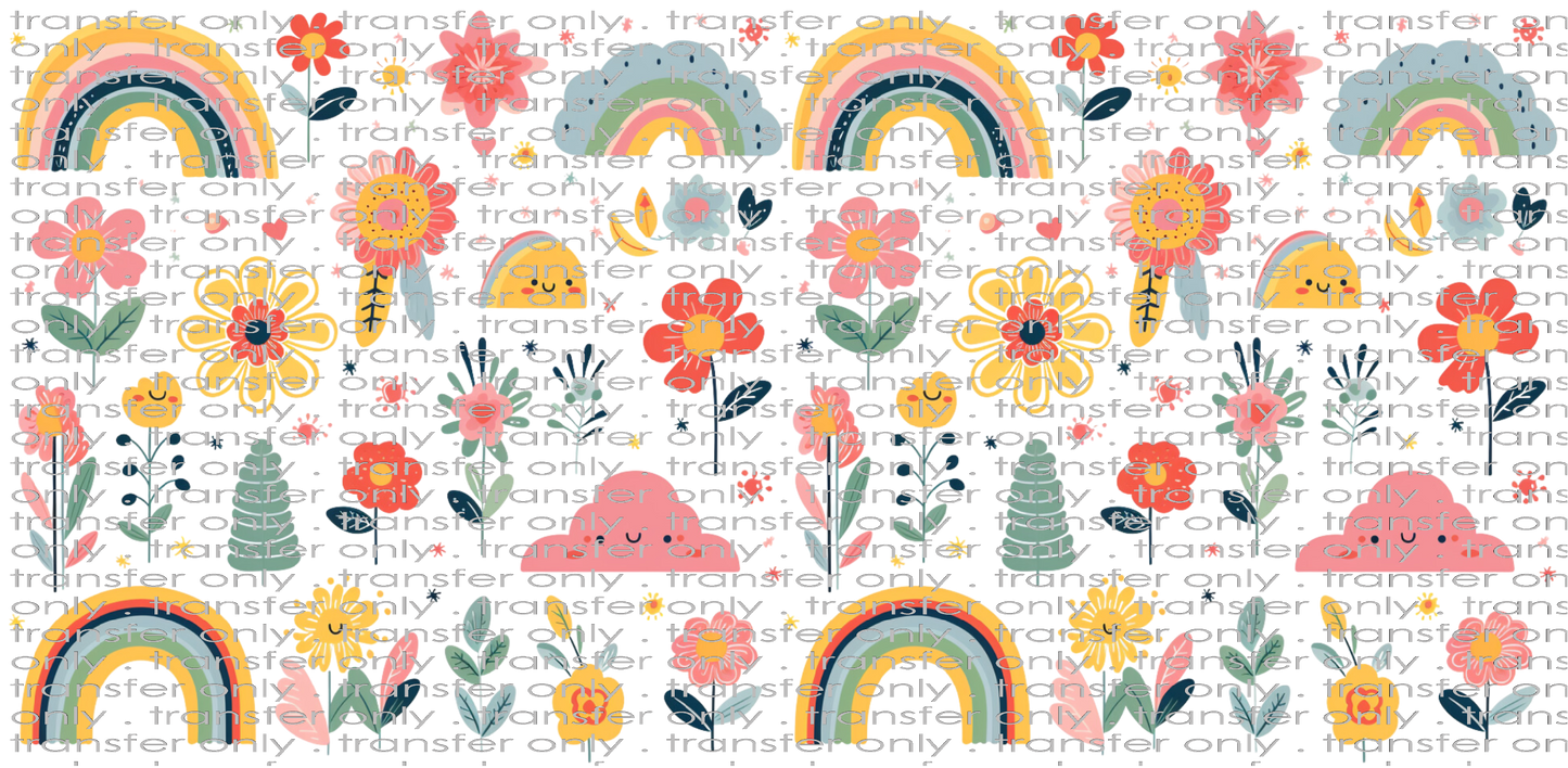 FLW UV 116 Flowers Rainbows and Trees UV DTF 16oz Wrap