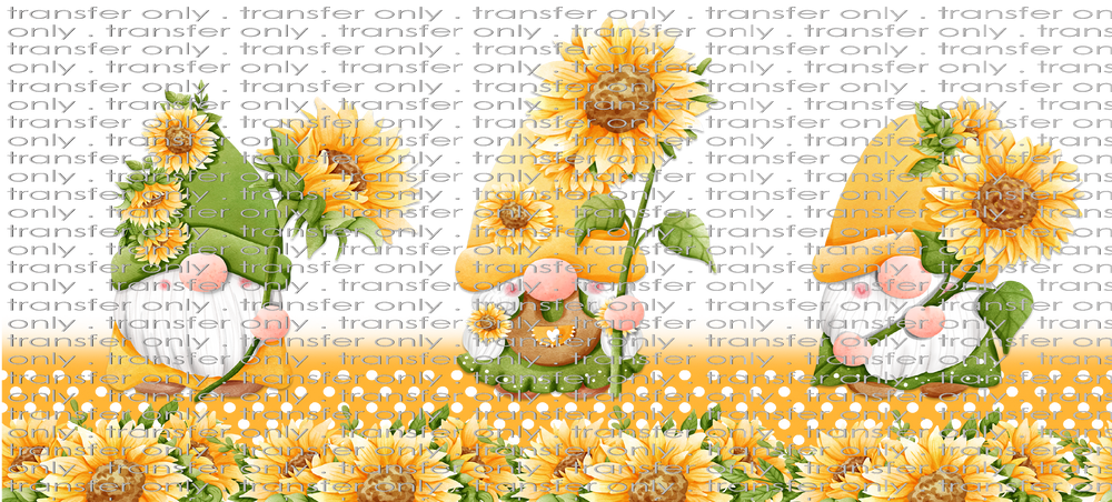 FLW UV 138 Sunflowers and Gnomes UV DTF 16oz Wrap