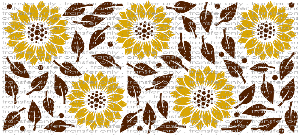 FLW UV 152 Sunflowers and Leaves UV DTF 16oz Wrap