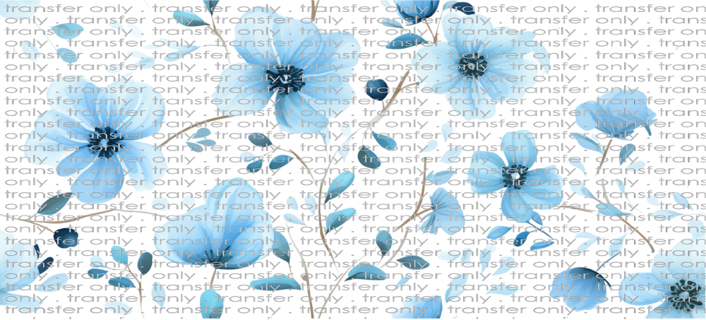 FLW UV 156 Blue Flowers UV DTF 16oz Wrap