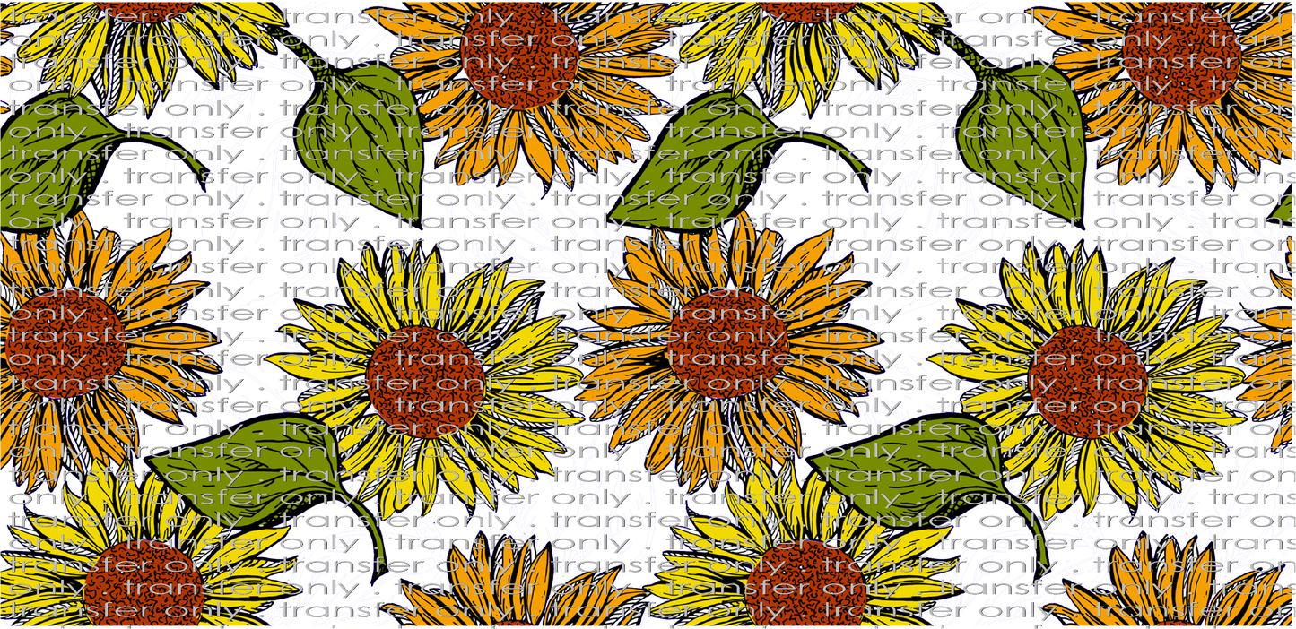 FLW UV 167 Yellow and Orange Sunflowers UV DTF 16oz Wrap