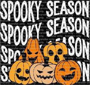 HALLO 191 Spooky Season Pumpkin White Words