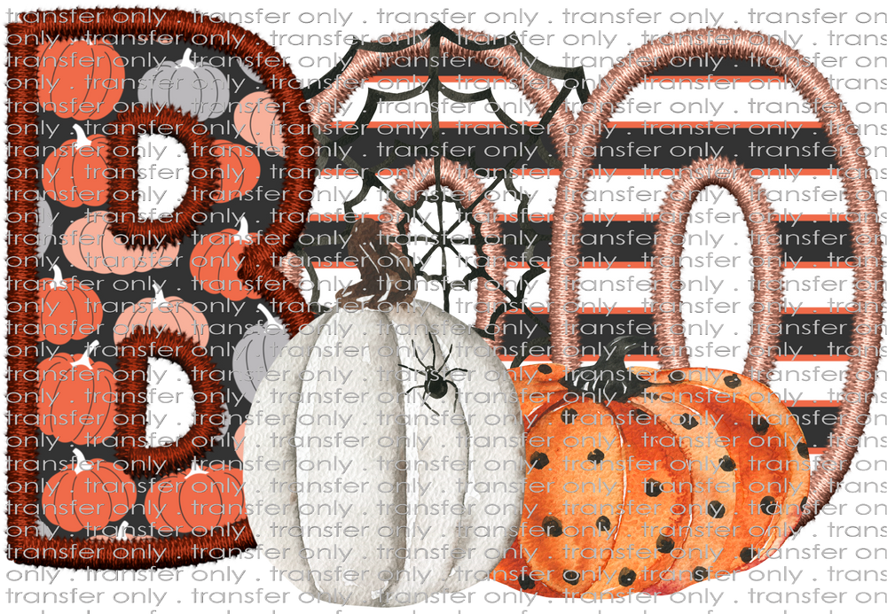 HALLO 246 Boo Spider and Pumpkin Faux Applique