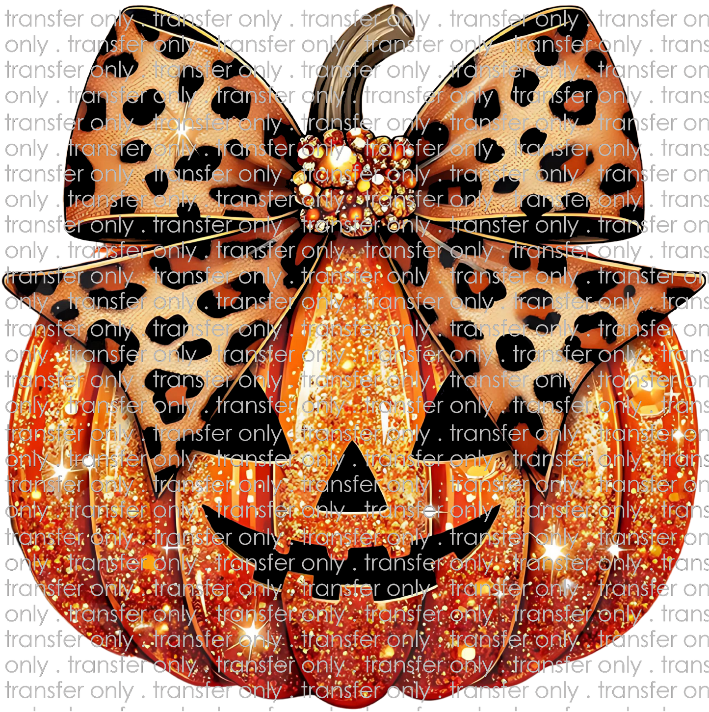 HALLO 306 Faux Bling Pumpkins with Big Leopard Bow