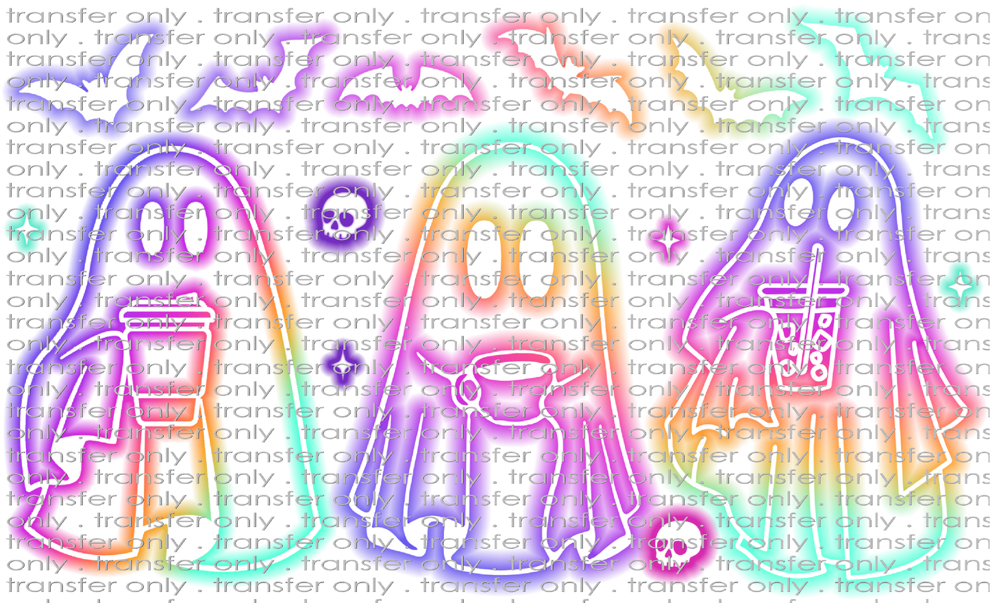 HALLO 309 Three Faux Neon Ghost