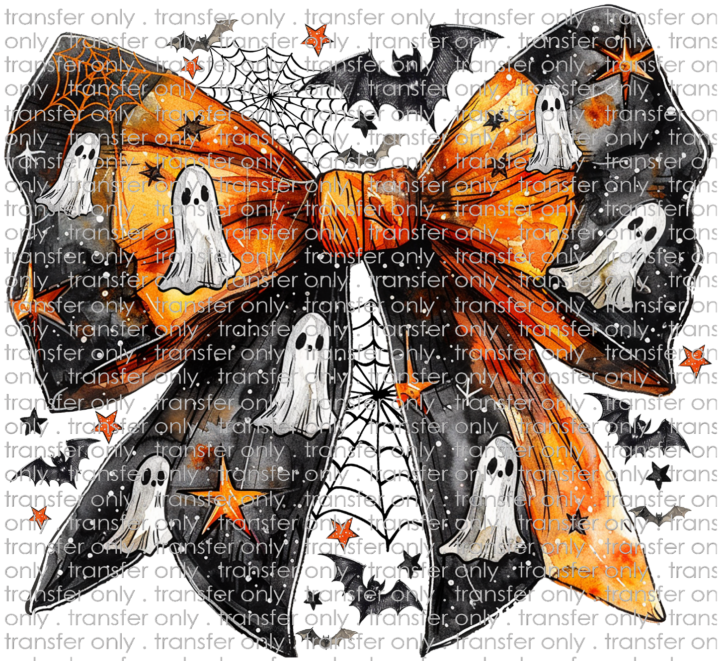 HALLO 324 Halloween Bow with Ghosts and Bats