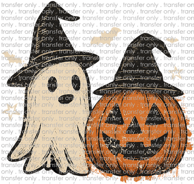 **HAPPY HOUR**HALLO 362 Ghost and Pumpkin with Witch Hat