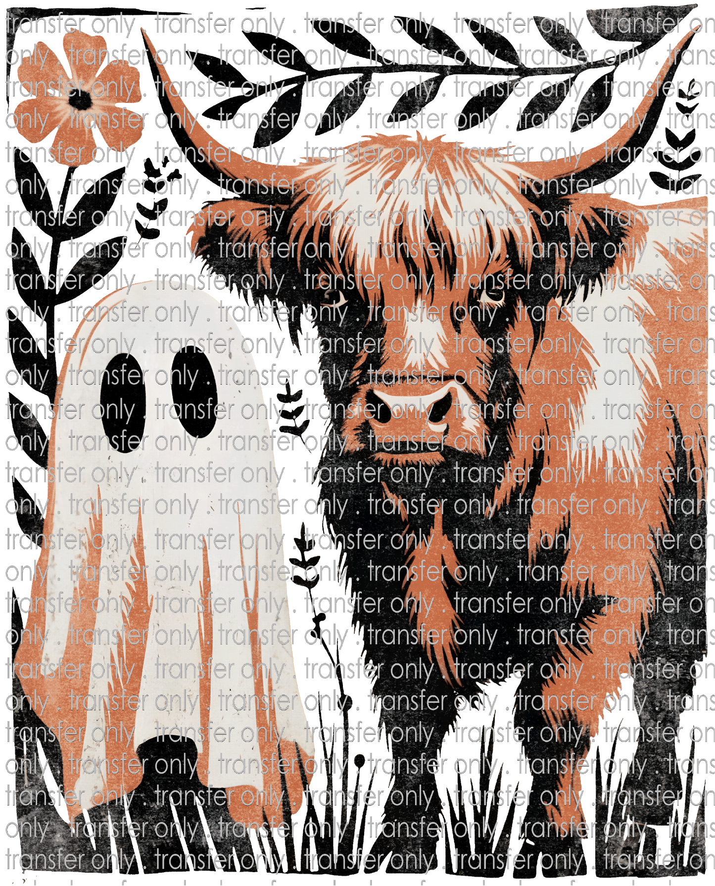 **HAPPY HOUR**HALLO 367 Highland Cow and Ghost
