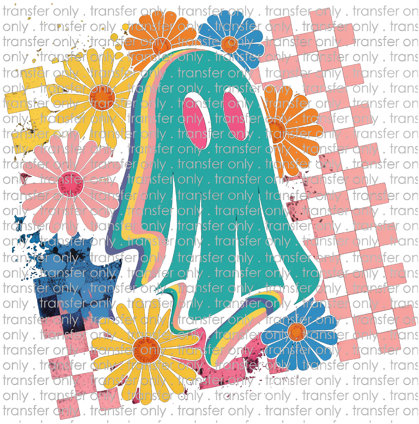 **HAPPY HOUR**HALLO 369 Trendy Neon Floral Ghost Halloween