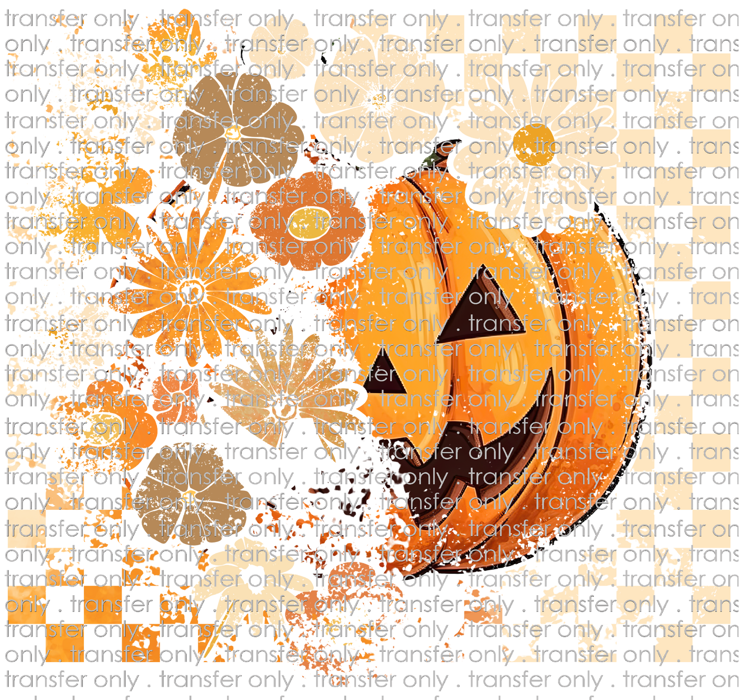 HALLO 416 Flowers with Jack-O-Lantern Checkered