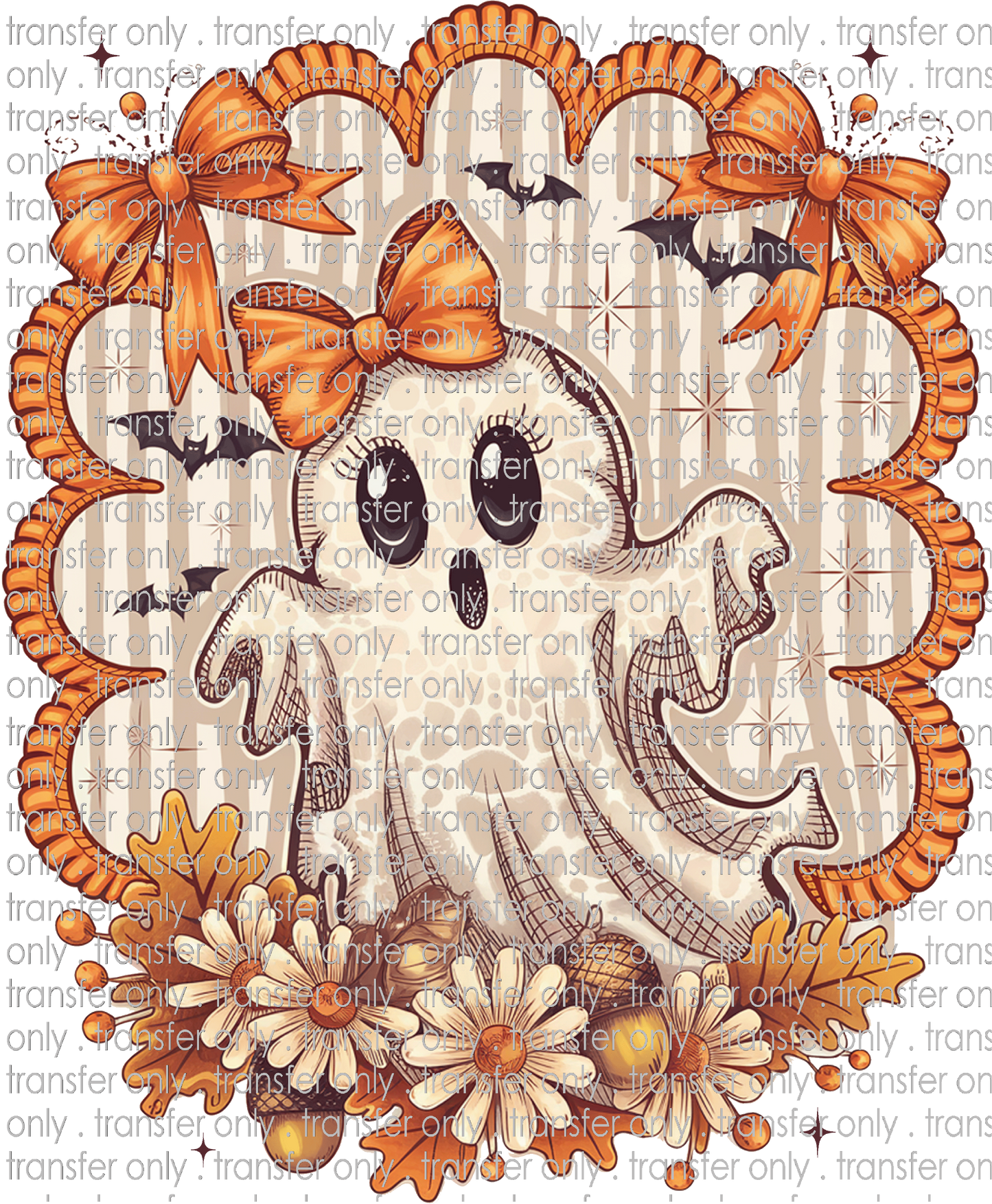 HALLO 421 Cute Halloween Girl Ghost with Border