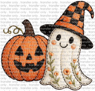 HALLO 432 Pumpkin and Ghost Faux Crochet