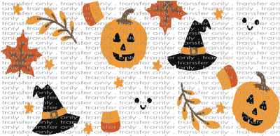 HALLO UV 110 Pumpkins Witches Hats and Candy Corn UV DTF 16oz Wrap