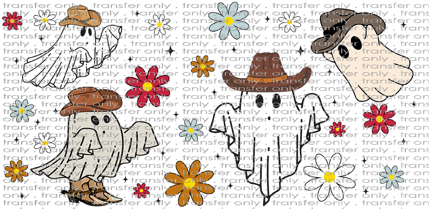 HALLO UV 119 Cowboy Ghost and Flowers UV DTF 16oz Wrap